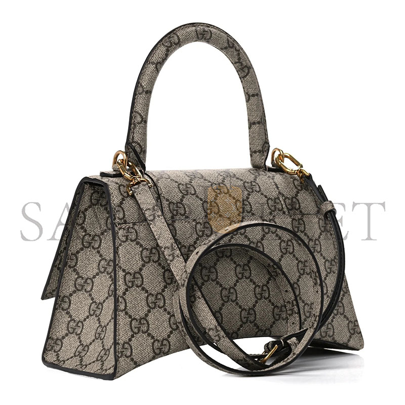 ba1en*iaga x Gvc*1 gg svp*me monogram small hourglass top handle bag beige ebony 681697 (22.5*14.5*10cm)